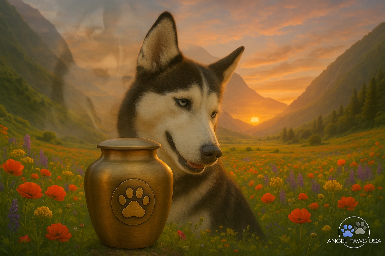 A serene memorial setup for a pet after cremation services in Miami