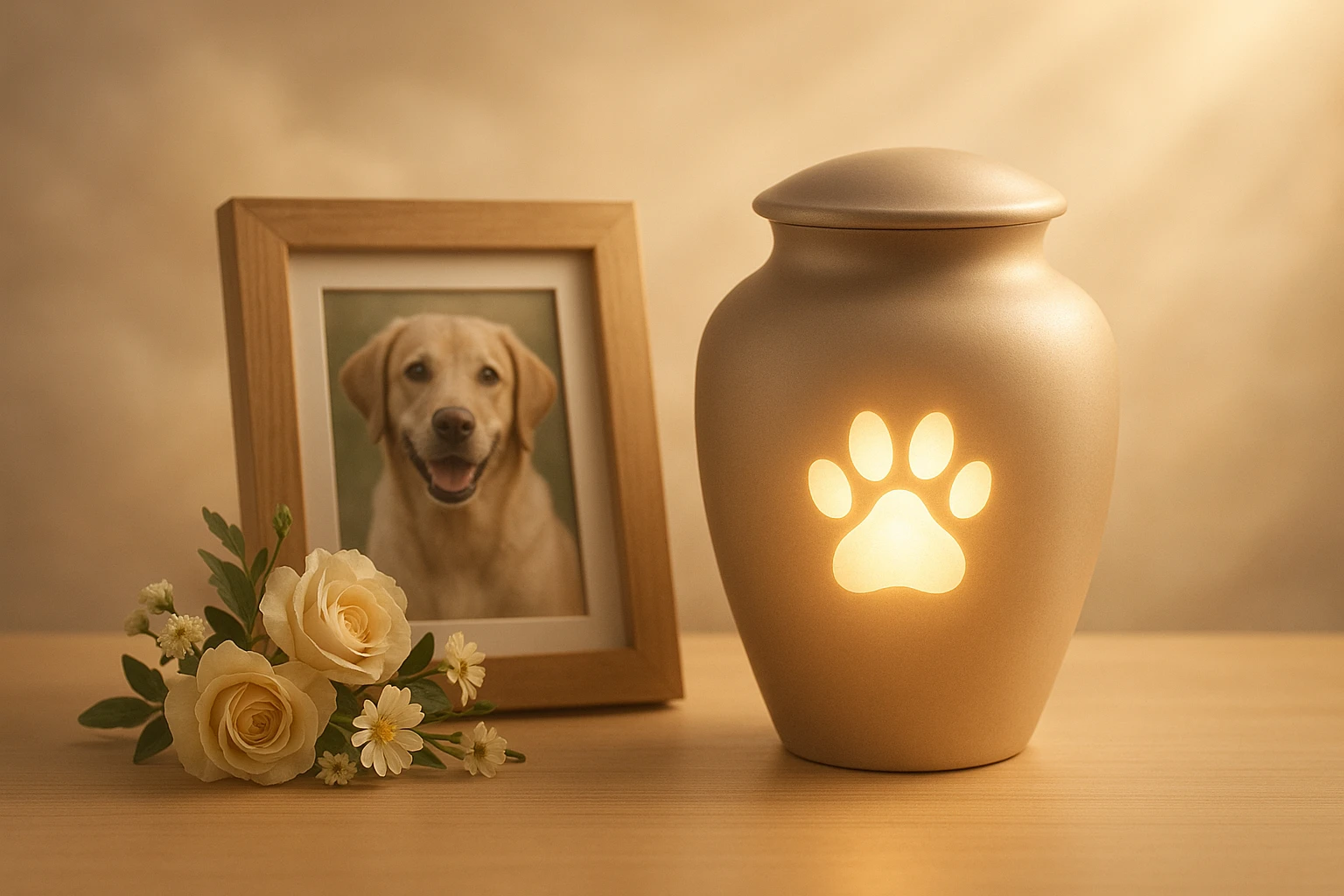 A collection of custom pet urns for cremation services in Miami