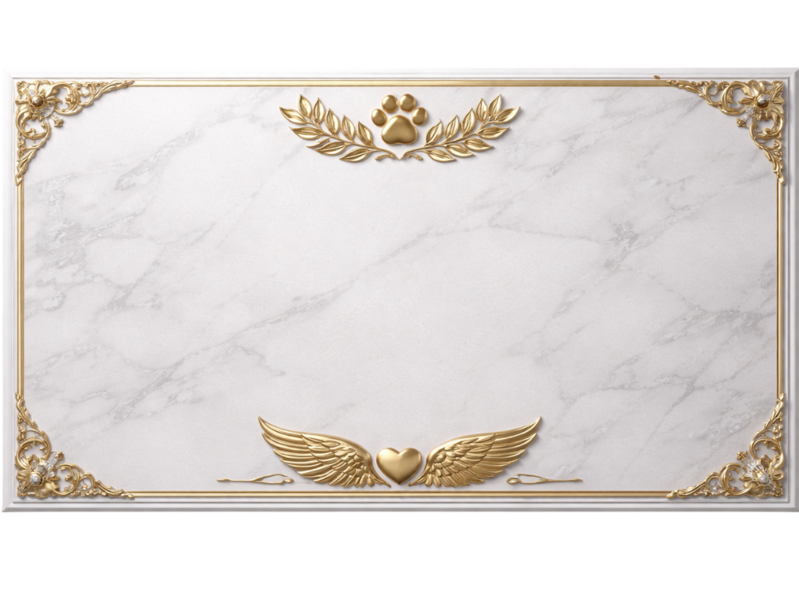 Bronze Heart Marble plaque style