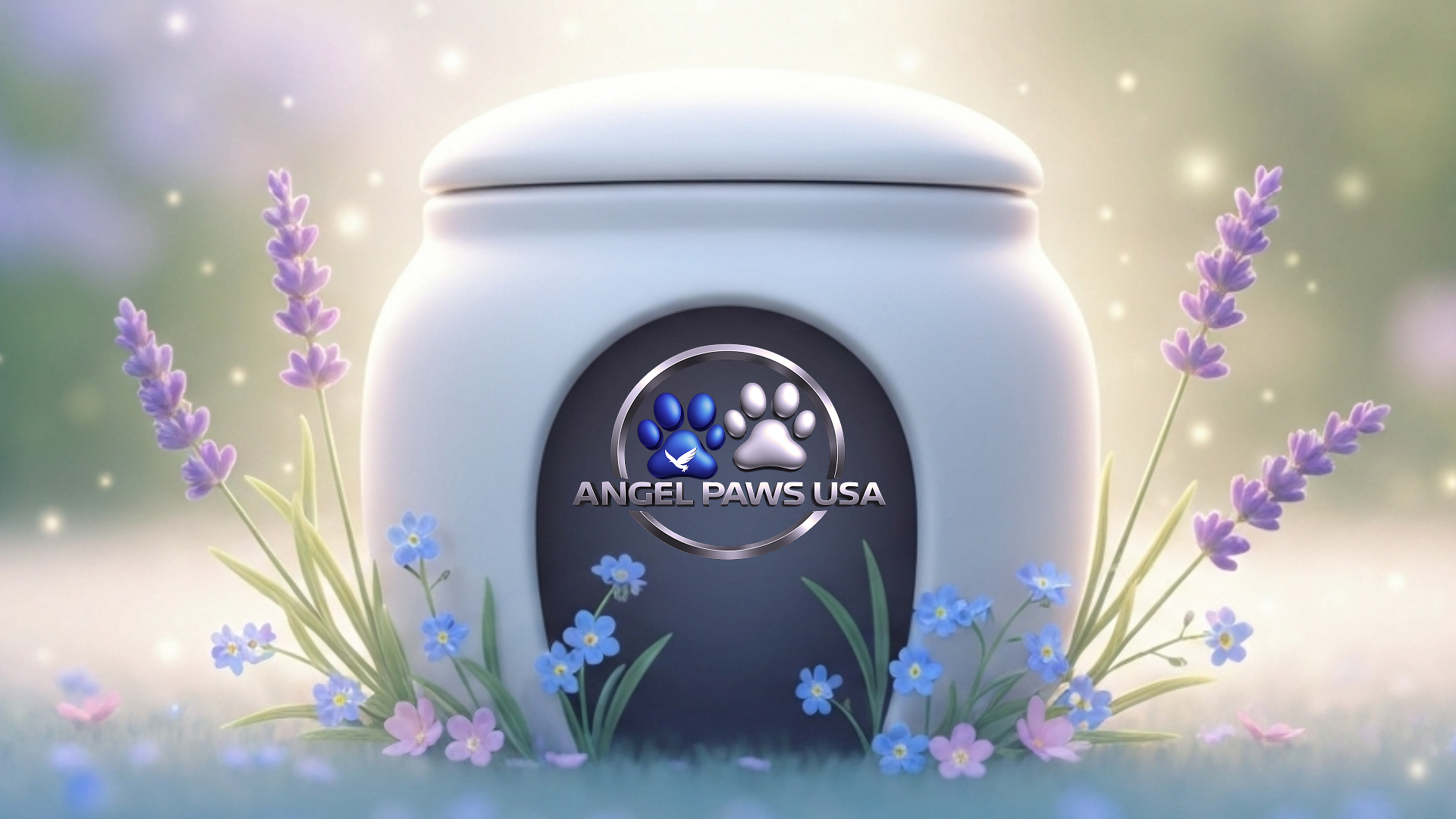 Premium pet urn and memorial keepsake display