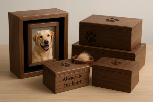 Wooden Pet Urns Display